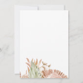 Boho bloem, palm en pampas terracotta bruiloft kaart (Achterkant)