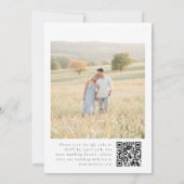 Boho bloem QR-code foto trouwuitnodiging Kaart (Achterkant)