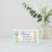 Boho Bloem QR Code Logo Bedankt voor uw bestelling Visitekaartje (Staand voorkant)