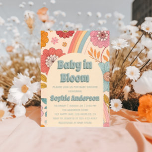 Boho Bloem Regenboog Baby in Bloei Babyshower Kaart