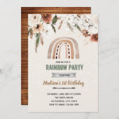 Boho bloem regenboog douche uitnodiging (Voorkant / Achterkant)