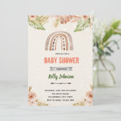 Boho bloem regenboog thema uitnodiging (Staand voorkant)