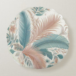 Boho Bloem Rond Kussen – Esthetische Huisdecoratie