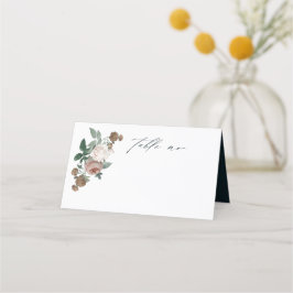 Boho Bloem Roos Script Bruiloft Plaatskaartje