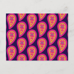 Boho Bloem Roze Motief Briefkaart