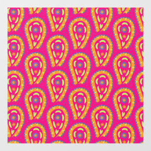 Boho Bloem Roze Motief Raamsticker
