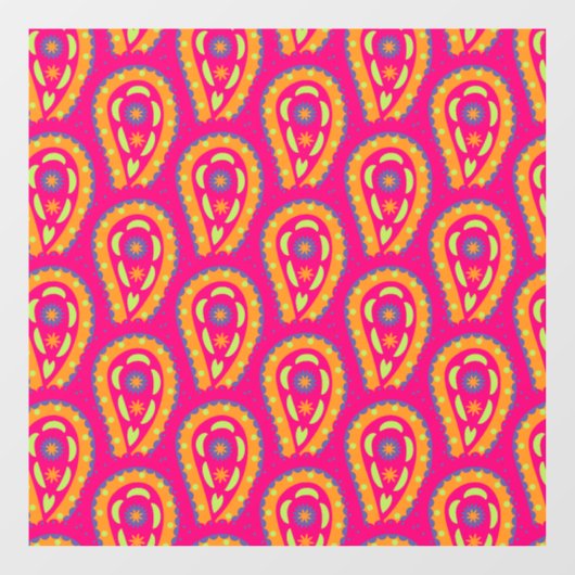 Boho Bloem Roze Motief Raamsticker (Vel)