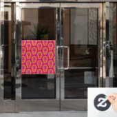 Boho Bloem Roze Motief Raamsticker (Kantoordeur)