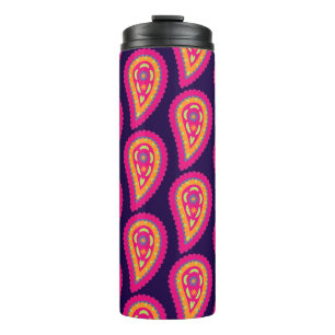 Boho Bloem Roze Motief Thermosbeker
