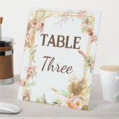 Boho Bloem Tafel Nummer Reclamebord Met Voetstuk (Insitu)