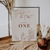 Boho Bloem Tafel Nummers Poster
