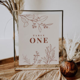 Boho Bloem Tafel Nummers Poster