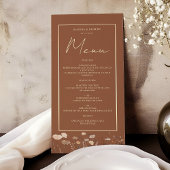 Boho bloem terracotta bruiloft menu