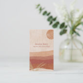 Boho Bloem Terracotta Visitekaartje (Staand voorkant)
