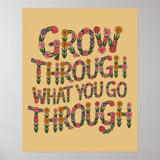 Boho Bloem Typografie Motiverend Geschenk voor Ler Poster (Voorkant)