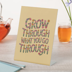 Boho Bloem Typografie Motiverend Geschenk voor Ler Reclamebord Met Voetstuk