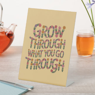 Boho Bloem Typografie Motiverend Geschenk voor Ler Reclamebord Met Voetstuk