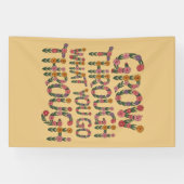 Boho Bloem Typografie Motiverend Geschenk voor Ler Spandoek (Horizontaal)
