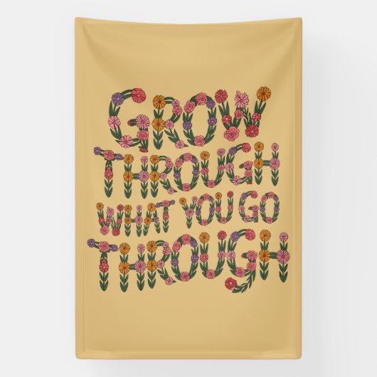 Boho Bloem Typografie Motiverend Geschenk voor Ler Spandoek (Verticaal)
