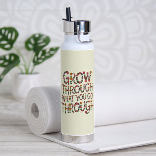 Boho Bloem Typografie Motiverend Geschenk voor Ler Waterfles