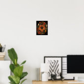 Boho Bloem Voetbal Poster (Thuiskantoor)