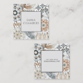 Boho Bloem Vormen Doodles Oproepkaarten Contactkaartje (Voorkant / Achterkant)