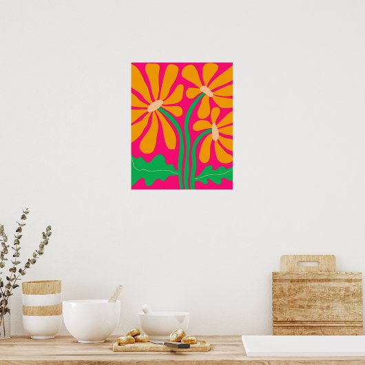 Boho Bloem Wand Art Print (Keuken)
