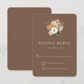 Boho bloem westerse trouwreactiekaart RSVP kaartje (Voorkant / Achterkant)