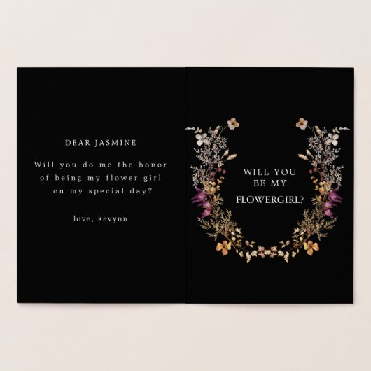 Boho Bloem Wil je mijn bloemenmeisje zijn kaart (Binnen)