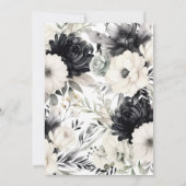 Boho Bloem Zwart Crème Bruidsdouche Kaart (Achterkant)