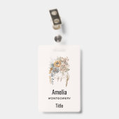 Boho-bloemboeket en dromenvanger badge (Achterkant met clip)