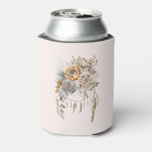 Boho-bloemboeket en dromenvanger blikjeskoeler (Blikje Achterkant)
