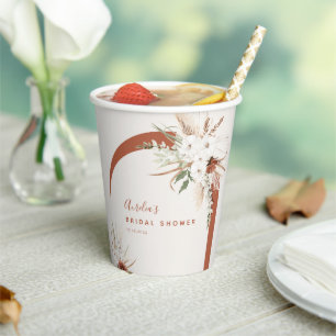 Boho Bloemboog Papieren Bekers