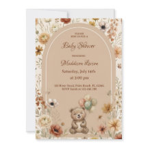 Boho bloemboog teddybeer geslachtsneutraal crèmekl