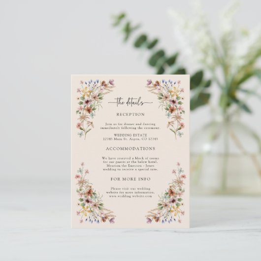 Boho bloemdetail Informatiekaartje (Staand voorkant)