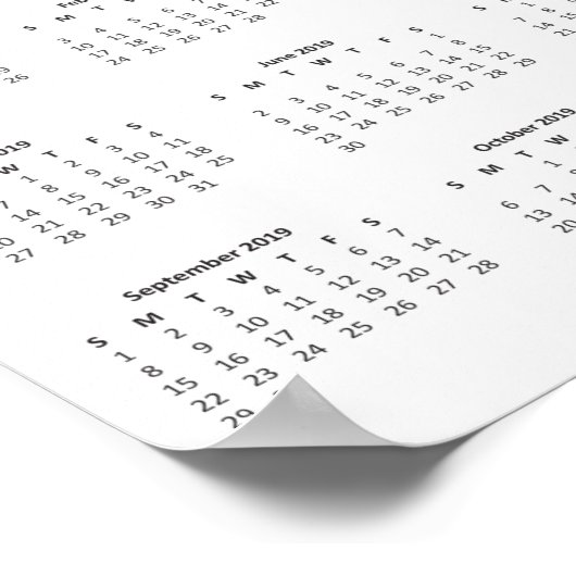 Boho Bloemen | 2019 Agenda met Monogram Poster (Hoek)