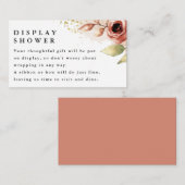 Boho Bloemen, Aarde Bloemen Display Douche Informatiekaartje (Voorkant / Achterkant)