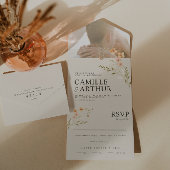 Boho Bloemen Alles In Een RSVP Bruiloft Uitnodigin All In One Uitnodiging