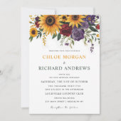 Boho Bloemen Alles in Een Zonnebloemen Sinaasappel Kaart (Voorkant)