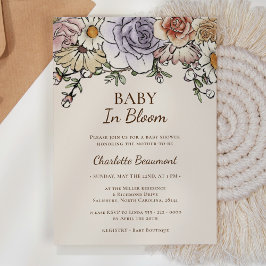 Boho  Bloemen Baby in Bloom Baby shower Kaart