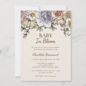 Boho Bloemen Baby in Bloom Baby shower Kaart (Voorkant)