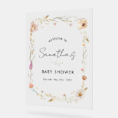 Boho Bloemen Baby Shower Acryl Bord (Hoek)