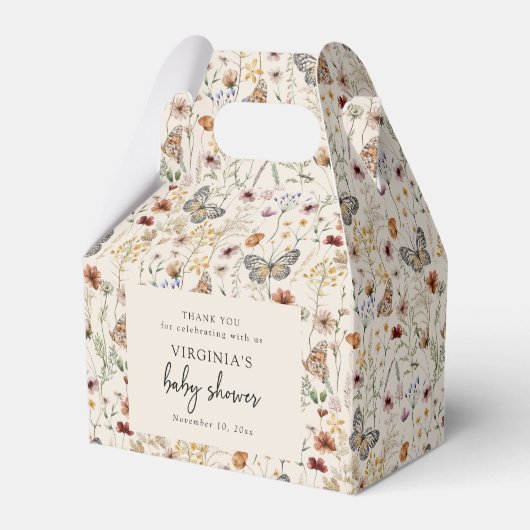 Boho Bloemen Baby Shower Bedankdoosjes (Voorkant Zijde)