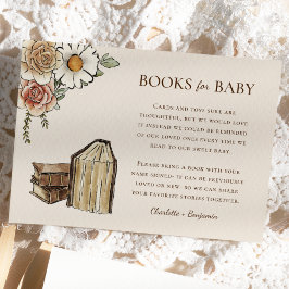 Boho  Bloemen Baby shower Boeken voor Baby Informatiekaartje