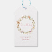 Boho Bloemen Baby Shower Cadeaulabel (Voorkant)