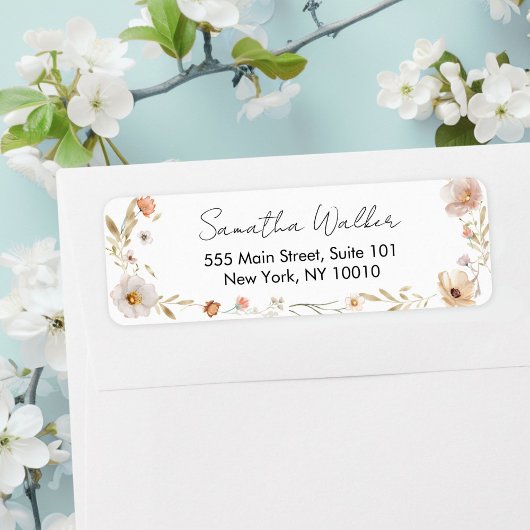 Boho Bloemen Baby Shower Etiket