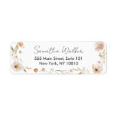 Boho Bloemen Baby Shower Etiket (Voorkant)