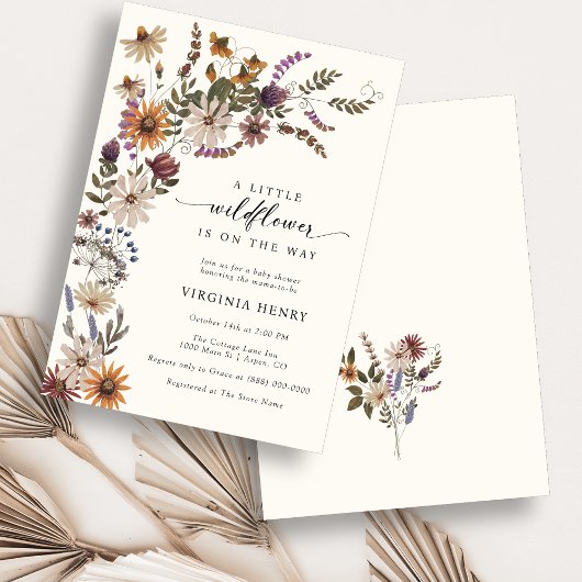 Boho Bloemen Baby Shower Kaart