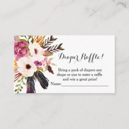 Boho bloemen baby shower luier loterij kaarten