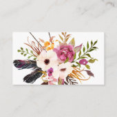 Boho bloemen baby shower luier loterij kaarten (Achterkant)